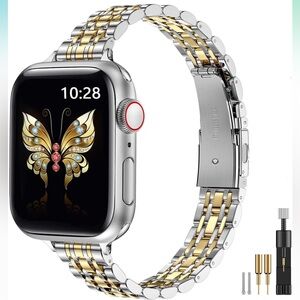 Slim Metal Band Compatible with Apple Watch Band 42mm (Series 10) 41mm 40mm 38mm